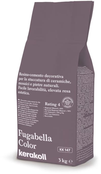Kerakoll Fugabella Voegmiddel KK147 - Kleur 147 Paars - 3 kg Voegmortel voor Tegels & Natuursteen - Verkrijgbaar in 50 Kleuren - Greenbuild rating 4