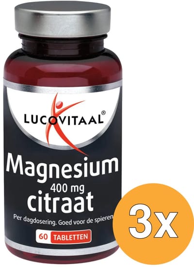 3x Lucovitaal Magnesium Citraat 400mg (60 tabletten)