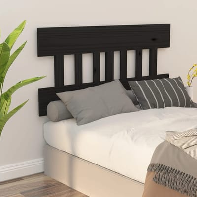 vidaXL - Hoofdbord - 183,5x3x81 - cm - massief - grenenhout - zwart