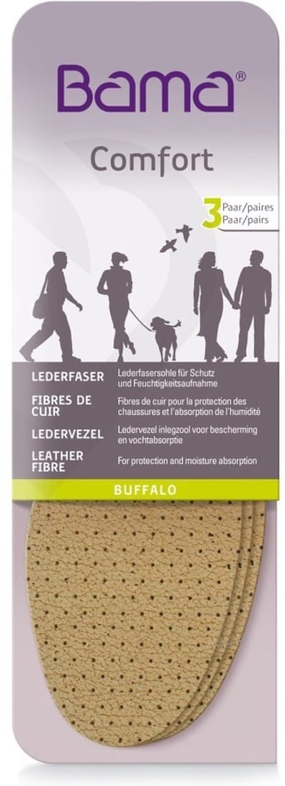 Buffalo inlegzool (3 paar) | Geschikt voor Alle Schoenen | Bama | Maat 36