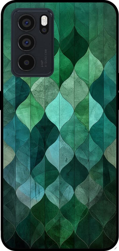 Smartphonica Telefoonhoesje Geschikt voor Oppo Reno6 Pro met groene bladeren opdruk - TPU backcover case green leaf design - Groen geschikt voor Oppo Reno6 Pro