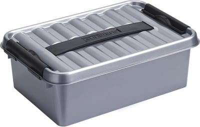 Sunware - Q-line opbergbox 4L metaal zwart - 30 x 20 x 10,4 cm