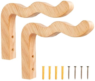 Dailygoods- Plantenhaken Houten - Hangende Muurplanten Hangers - 2 Stuks - Decoratieve Beugel - Draagkrachtige Structuur - Geschikt voor Binnen/Buiten - Plantenhanger