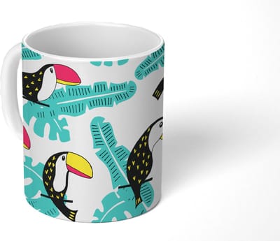 Mok - Koffiemok - Patroon - Jungle - Toekan - Mokken - 350 ML - Beker - Koffiemokken - Theemok