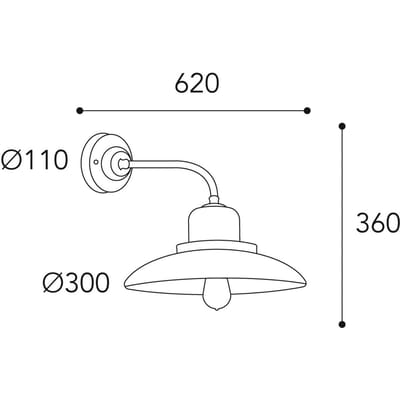 Moretti Luce Wandlamp Patio 1693, antiek messing