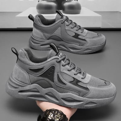 Lente Herenschoenen Nieuwe Ademende Mesh Schoenen Heren Sportschoenen Trendy Veelzijdig Dikke Zool Casual Vaderschoenen 44