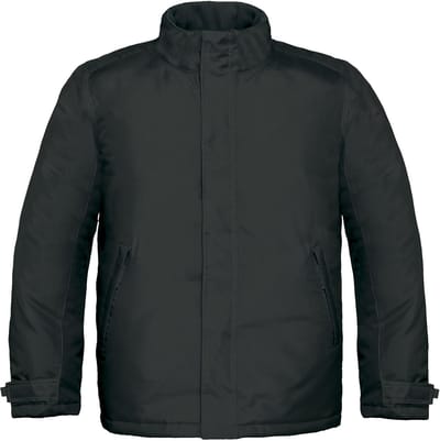 B&C Mens Real+ Premium Windproof Thermo-Isolated Jacket (Waterdichte PU Coating) (Zwart)