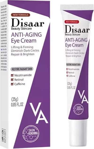 Anti-Aging Oogcrème met Retinol, Nicotinamide & Cafeïne – Verstevigend & Verhelderend – Tegen Rimpels, Wallen & Donkere Kringen – Hydrateert & Verjongt de Huid – Geschikt voor Alle Huidtypen - 25ml