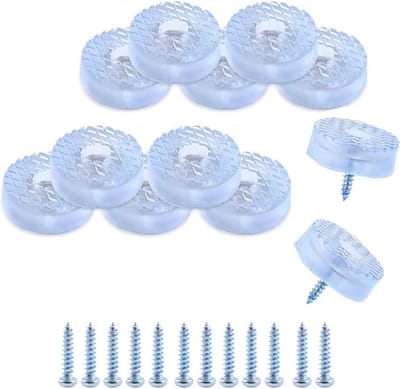 Rubberen Voetjes Voor Meubels - 12 Stuks Schroefbare Ronde Pads Met Schroeven
