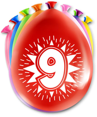 LUQ – Latex Ballonnen Happy Party 70 Jaar – 8 Stuks – Veelkleurig – Verjaardag Decor – Feest Versiering – Helium Ready
