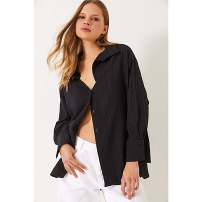 Overmaatse Geweven Shirt
