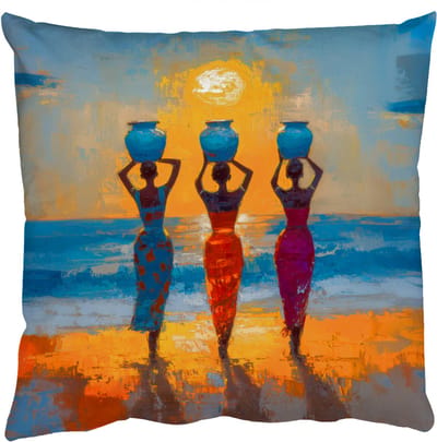 Sierkussens - Kussentjes Woonkamer - 50x50 cm - Vrouwen - Strand - Zondsondergang