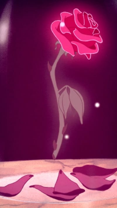 Diamond Painting -De roos neon - Belle en het Beest - Beauty and the Beast - Disney - 50x60cm - Diamond painting - Diamond painting pakket – volledig bedekt – Volwassenen - ronde steentjes