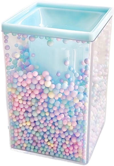 Dailygoods- Pennenhouder Schattig Ontwerp - Bureau Organizer - Acryl - Desk Organizer - Kleurige Foam Ballen - 7 x 7 x 11 cm