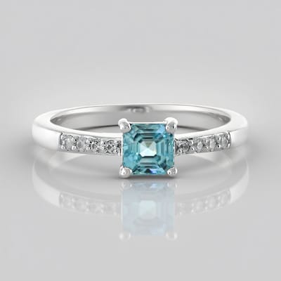 Cavill - Elegante ring 925 Sterling zilver met 0,713 ct blauwe Ratanakiri zirkoon en pavé zirkonia - Dames ringen zilver luxe sieraden