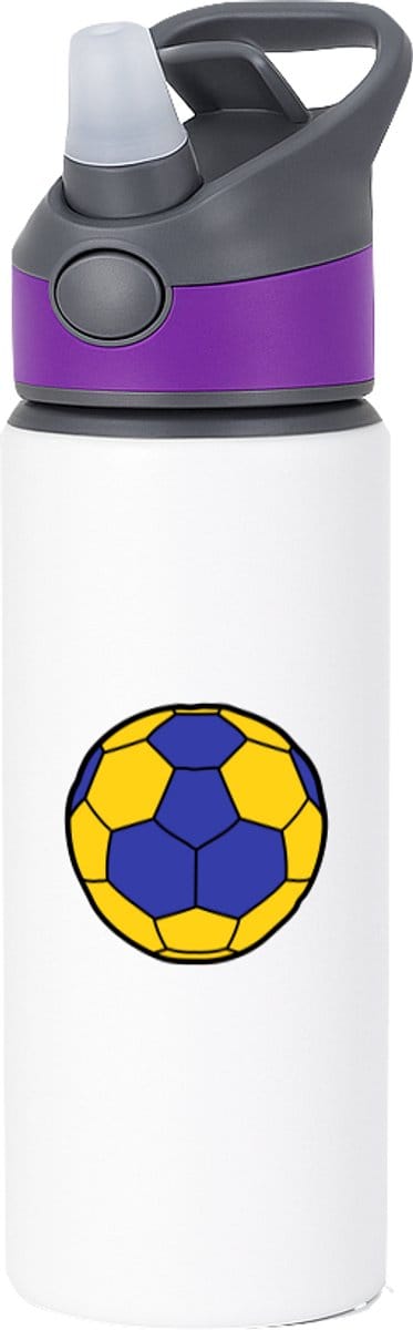 Hacebo® - Korfballer waterfles met rietje paars - Korfbal - Korfballers - Balsport - sporten - hooper - water fles - 650ML
