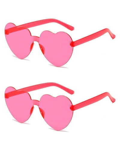 Dailygoods- Zonnebril Hartvormig - Oversized - Modieus - Roze - PC-glazen - Lichtgewicht/Duurzaam - Fashion Sunglasses