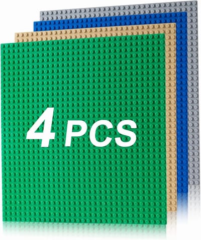 Daity 4-delige grondplaat - Compatibel met LEGO Small Brick grondplaat accessoires - 25,4 cm x 25,4 cm - diverse kleuren
