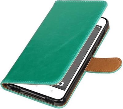 Groen Pull-Up PU booktype wallet hoesje voor HTC Desire 825
