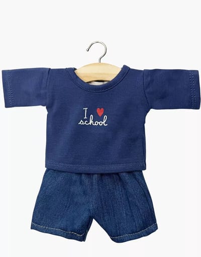 Minikane Gordi Poppenkleding Kledingset I Love School Broek 34 cm