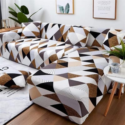 Hoekbankhoezen - Sectionele bankbeschermer - Woonkamer Decoratie - Volledig elastisch materiaal - Universeel - Geometrisch