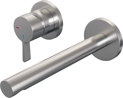 Brauer Brushed Edition inbouw wastafelmengkraan met rechte uitloop en rozetten model E2 RVS geborsteld PVD