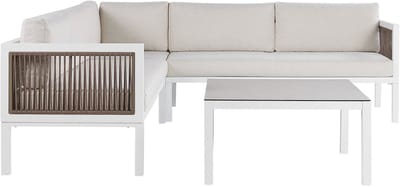 BORELLO - Loungeset voor 4 - Crème - Aluminium