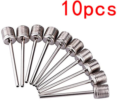 BukkitBow - Ballenpomp Naalden - Balnaalden en Pompnaalden - Set van 10 - Aluminium - Voetbal en Basketbal - Zilver