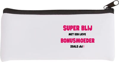 Akyol - super blij met een lieve bonusmoeder zoals jij Etui - Mama - de liefste bonusmoeder - moeder cadeautjes - moederdag - verjaardag - geschenk - kado - 20 bij 9 cm