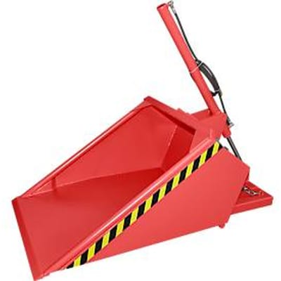 Bauer hydraulische heftruckbak DGS 500, vorkheftruckhydrauliek, L 1610 x B 1050 x H 1370 mm, 0,5 m³, tot 1000 kg, staal gelakt, vuurrood