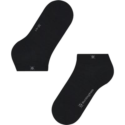 Burlington Soho Vibes kort eenkleurig katoen sneakersokken enkelsokken dames zwart - maat 36-41