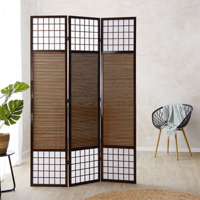 Homestyle4u Kamerscherm - 120x200 cm - 3-delig - bamboe stutten