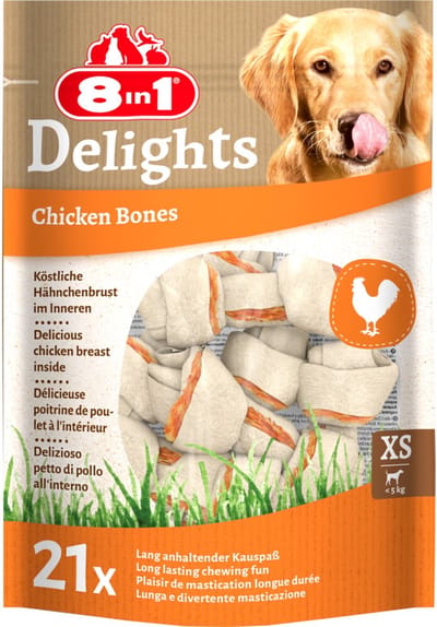 8in1 Delights Bone XS - 4 x 21 stuks - Voordeelverpakking