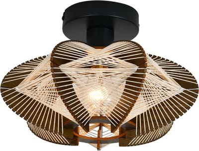 ETH Jessica Plafonniere 1 lichts 60w Walnut/Black 30cm