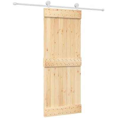 vidaXL - Schuifdeur - 80 - x - 210 - cm - Massief - Pine - Hout - (Onbehandeld)