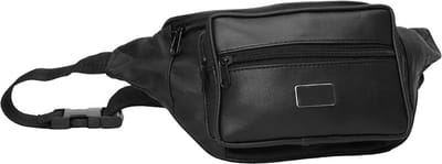 Old Barbers Luxe Heuptas - Groot - 4 vakken - Zwart - Nappa Leer- Afmeting ca.34 x 8 x 15 cm