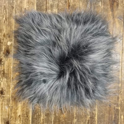WOOOL Schapenvacht Chairpad - IJslands Donker Grijs (38x38cm) VIERKANT - Stoelkussen - 100% Echt - Eenzijdig