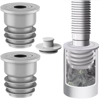 Dailygoods- Wasmachineslangafdichting 2 Stuks - Siliconen Afdichtkap - Afvoerslang - Geurafdekking - Voor Keuken/Badkamer - 7 Lagen Verzegeling - Afvoerslangstop