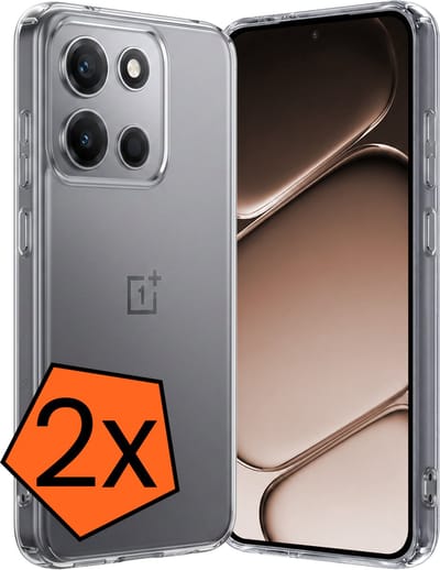 Hoes - 2 Stuks - Geschikt voor OnePlus Nord 6 - Sterk & Shockproof - Case Siliconen - Back Cover - Telefoon Hoes - Transparant