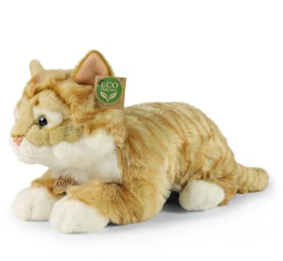 Rappa ECO knuffel kat / poes 40 cm - realistische knuffel van recyclede PET flessen - lichtbruin