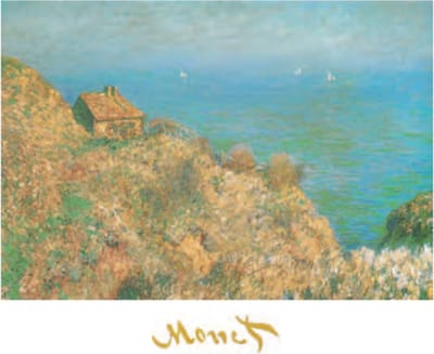 Mini kunstposter - Claude Monet - Vissershuis in Varengeville - 24x30 cm