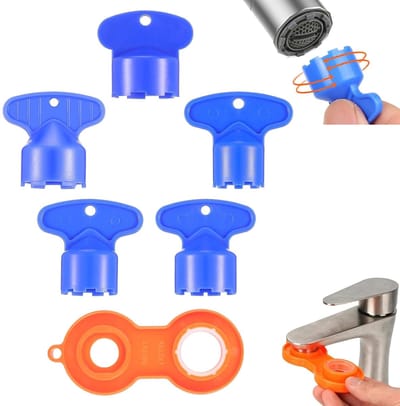 Dailygoods- Kraanbeluchter Waterbesparend - Sleutelset - Luchtbellensleutel - 6 x Druppelaar - Verstelbaar - Plastic - Kraansleutel