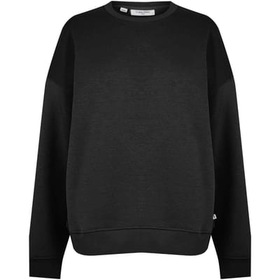 Calvin Klein Dames-sweatshirt met normale pasvorm en afhangende mouwen (Zwart)