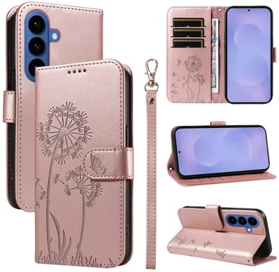 Coverup Hoesje - Geschikt voor Samsung Galaxy S26 Hoesje - Coverup Paardenbloem Book Case - Rose Gold