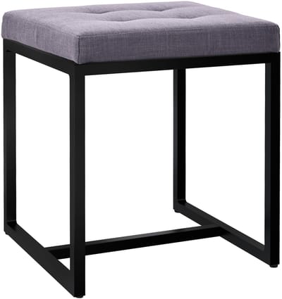 CLP Barci kruk met bekleding en zwart ijzeren frame Stof/donkergrijs