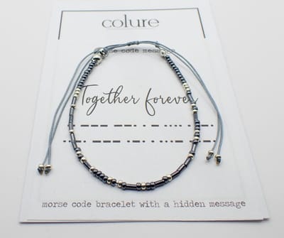 Colure® morse code armband glanzendgrijs Together Forever