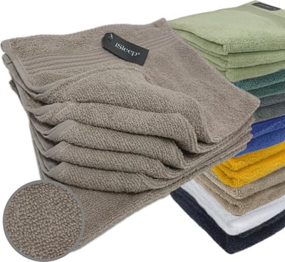 iSleep Terry Gastendoekje - 6 Stuks - 30x50 cm - Taupe