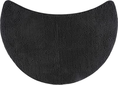 SnelShoppen - Fluffy Chenille Badmat Ronde Douches Halve Maan 55 cm Doucheradius Antraciet - Luxe Badkameraccessoire voor Thuis, Relaxen en Wellness