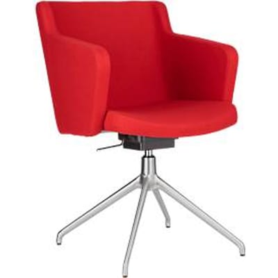 Vergaderstoel Sitness 1.0, driedimensionale zitting, in hoogte verstelbaar, draaibaar, rood