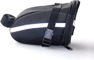 Fietszadeltas Polyester - Zitzak Onder Zadel - Fietsaccessoires Opbergen - Reflecterend Veiligheidsdetail - 1.2 Liter Capaciteit - Zwart